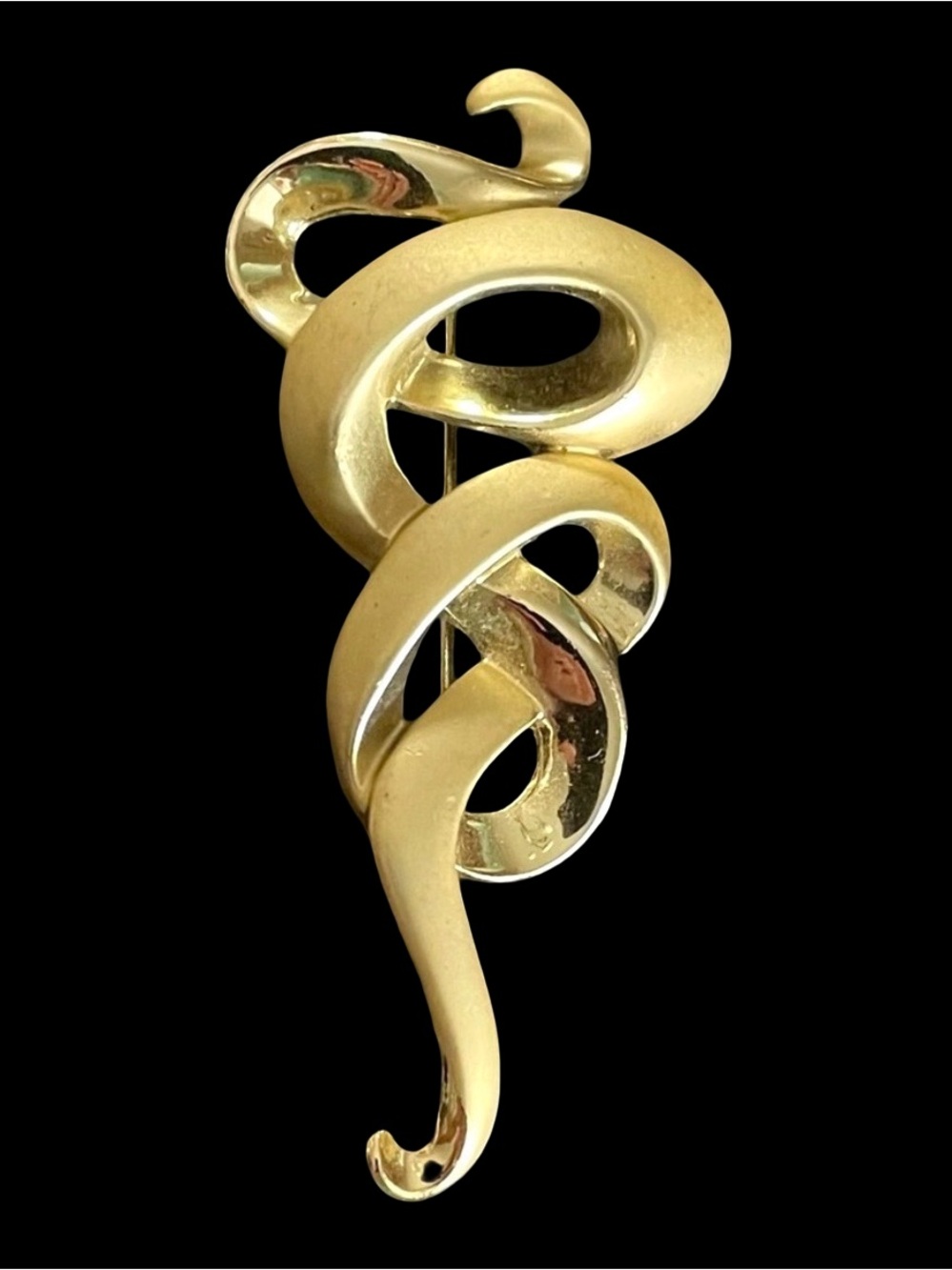 Vintage AJC Goldtone Tornado Brooch